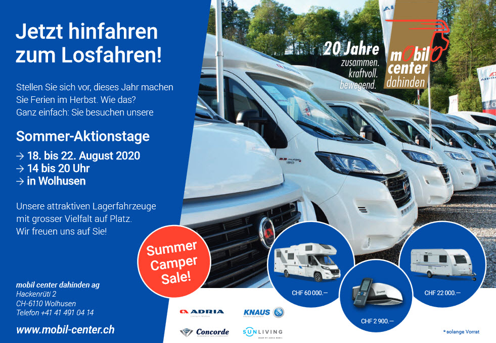 Summer-Camper-Sale in Wolhusen!